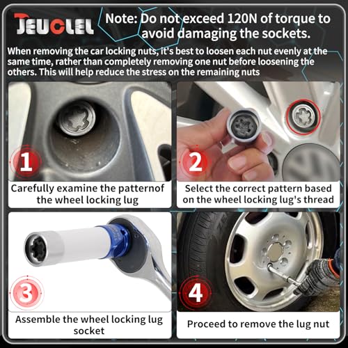 522 Wheel Locking Nut Key for VW, Socket Adapter (OD 28mm-ID 25mm) - size: Socket 522