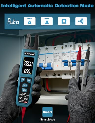Clamp Meter, DURFICST Digital Auto Ranging Amp Meter TRMS 4000 Counts, Clamp Multimeter with AC/DC Current & Voltage, NCV, Resistance, Capacitance, Frequency, Continuity, Live Wire, Temperature Test