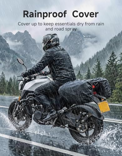 KEMIMOTO Motorcycle Saddlebags Expandable 20-30L EVA Hard Side Bag