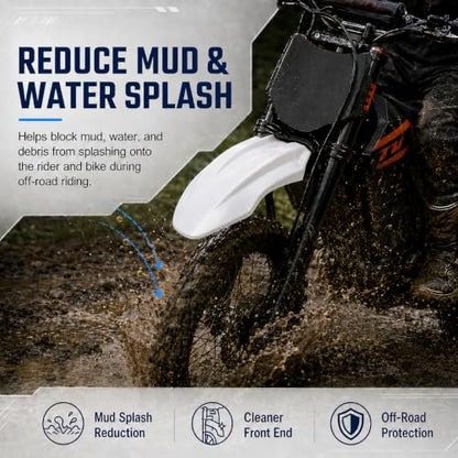 PSLER Front Mud Guard for Tuttio Soleil 01, Yozma IN10 Dirtbikes, White - color: White