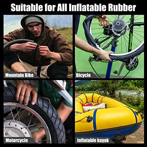 Bike Inner Tire Patch Repair Kit - Bycicle Tube Puncture Patches Kits, 30PCS Vulcanizing Patches, Glueless Patchs for Motorcycle BMX Cycling MTB Road Mountain Bicycle - color: Black