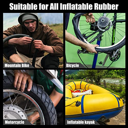 Bike Inner Tire Patch Repair Kit - Bycicle Tube Puncture Patches Kits, 30PCS Vulcanizing Patches, Glueless Patchs for Motorcycle BMX Cycling MTB Road Mountain Bicycle - color: Black