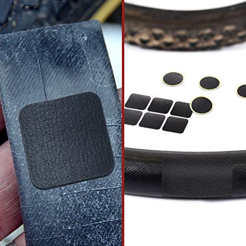 Boao 40 Pcs Bike Tire Patch Kit, Glueless Self Adhesive, 4 Metal Rasps