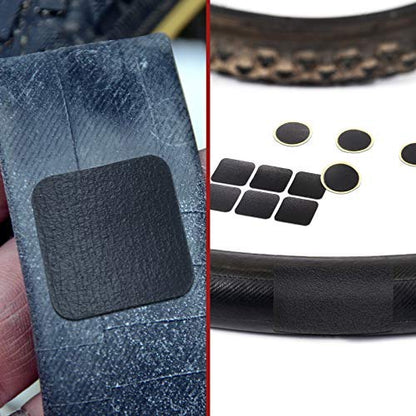 Boao 40 Pcs Bike Tire Patch Kit, Glueless Self Adhesive, 4 Metal Rasps