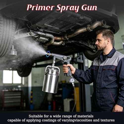 GS Undercoating Spray Gun Kit - Versatile Undercoating Gun for Vehicles, Truck Bed Liner, Rubberized Rust Proofing, Includes Suction Feed Cup & 360° Spray Hose