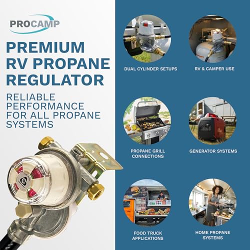 Cavagna Kosan 924N RV Propane Regulator for RV Trailer, Auto Changeover Dual Cylinder Setup, 160000 BTU Capacity, Adjustable pressure and Corrosion resistant