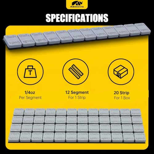 MIKKUPPA 1/4oz Adhesive Stick on Wheel Weights Gray 0.25oz, 60oz/Box - color: Grey, size: 240 PCS