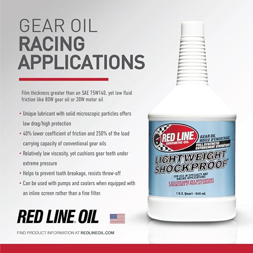Red Line 58404 Lightweight Shockproof Gear Oil - 1 Quart (4 Pack)