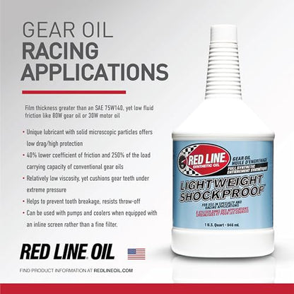 Red Line 58404 Lightweight Shockproof Gear Oil - 1 Quart (4 Pack)