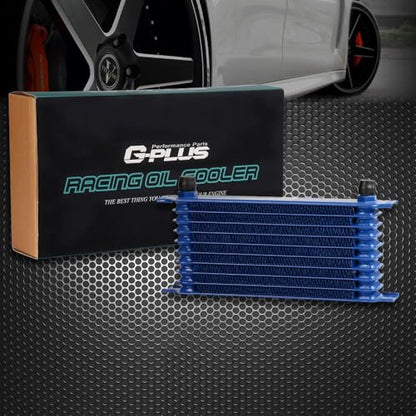 G-PLUS Universal AN10-10AN Engine Transmission Racing Oil Cooler Blue 10 - color: Blue-Japanese-style, size: 10 Row AN10