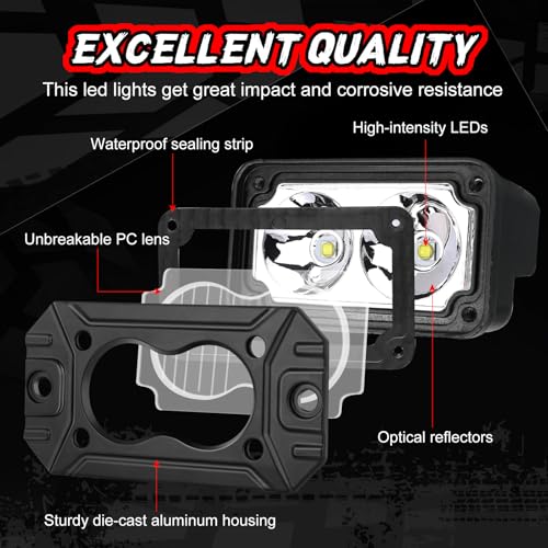 LED Pod Lights Flush Mount Off Road Driving LED Light Bar - color: White Flush