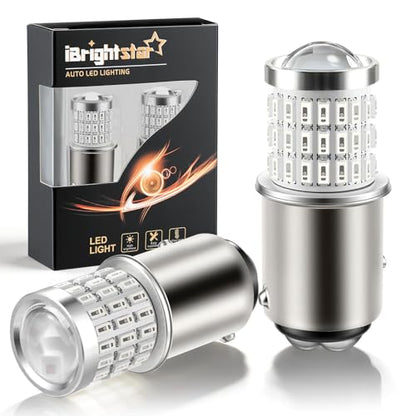 iBrightstar 1157 LED Bulb Red, BAY15D 2057 2357 7528 LED Brake Light Bulbs Super Bright for Rear Brake Lights and Tail Lights, 2 Pack - color: Red, size: 1157
