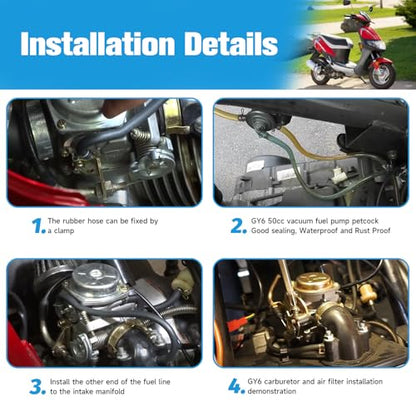 EOPOAYI GY6 50cc Carburetor for Tao tao 50cc 49cc ATM50 Pony VIP Scooter Chinese 4-Stroke Engine Moped, PD18J 139QMB Carb for CY50 Thunder Roketa Jonway Lance Parts with Intake Manifold