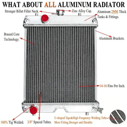 #TC420-16000 KiayUiey 2 Row Aluminum Radiator Fits for Kubota L3200 L3800 LX2610 LX3310 LX3520 Replacement Tractors Radiator for Kubota