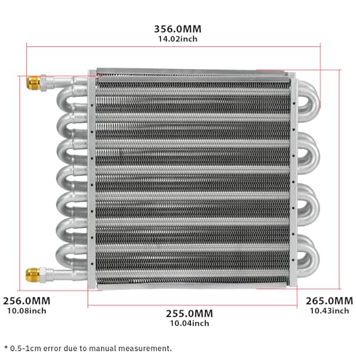 Universal 1/2" Transmission Oil Cooler Aluminium alloy 16 Pass Tube & Fin Sliver - color: Sliver, size: 16 Pass
