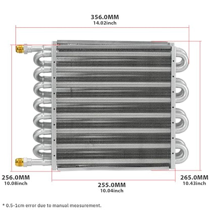 Universal 1/2" Transmission Oil Cooler Aluminium alloy 16 Pass Tube & Fin Sliver - color: Sliver, size: 16 Pass