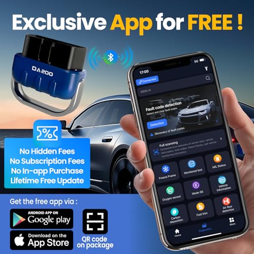 Bluetooth OBD2 Scanner, Car Diagnostic Code Reader for Vehicles