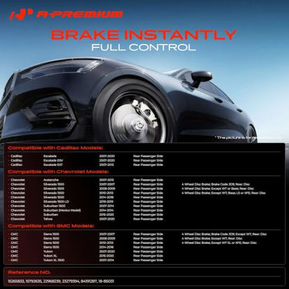 A-Premium Rear Right Passenger Disc Brake Caliper with Bracket - style: Rear Passenger