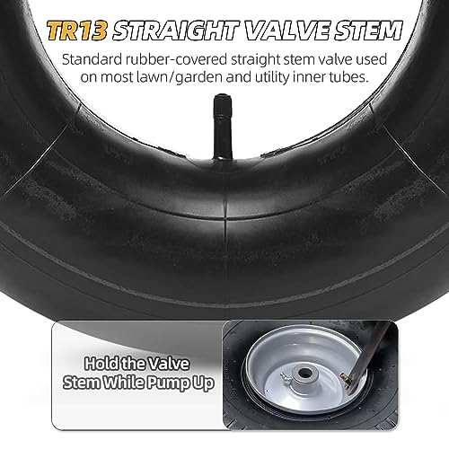AR-PRO 4.10/3.50-4 Heavy Duty Replacement Inner Tube with TR-13 Straight Valve Stem (2-Pack) - for Wheelbarrows, Mowers, Hand Trucks and More - size: 4.10/3.50-4(TR-13)