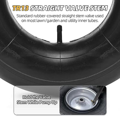 AR-PRO 4.10/3.50-4 Heavy Duty Replacement Inner Tube with TR-13 Straight Valve Stem (2-Pack) - for Wheelbarrows, Mowers, Hand Trucks and More - size: 4.10/3.50-4(TR-13)