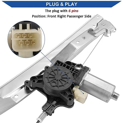 Obaee Window Regulator with Motor Front Right Passenger Side, OE 748-509 - size: Front Right Passenger Side