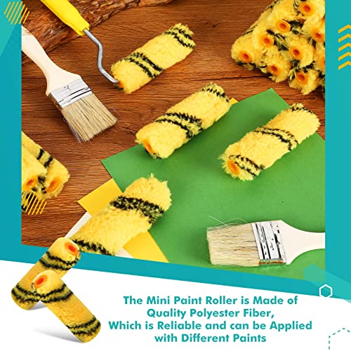Leumoi 100 Pcs 4 Inch Microfiber Paint Roller Covers, Black Yellow - color: Black Yellow