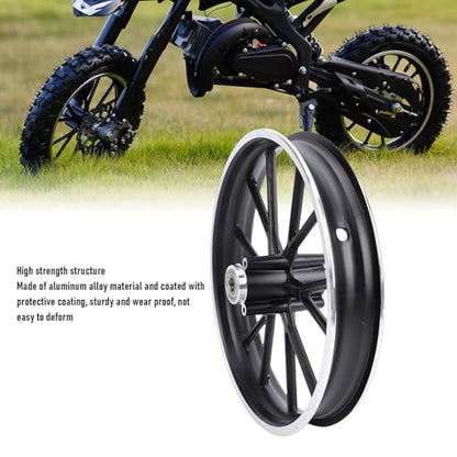 Sorandy 2.50 10 Dirt Bike 10 Inch Wheel Hub, Widened Aluminum Alloy Rim, Enhanced Traction Design Replacement for Mini Pocket Bike Electric 49-50ml Dirt Bike (Rear Wheel)