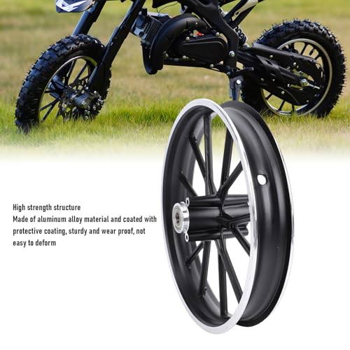 10 Inch Wheel Hub for Mini Pocket Bike Electric Bike 49-50ml Dirt Bike, Aluminum Alloy Rim with Protective Finish, Easy to Install Off Road Motorcycle Hub