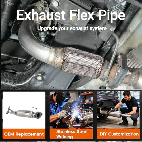 100% Stainless Steel Front Exhaust Flex Pipe 52455 - size: for 05-06 Tribute 2.3L 05-08 Escape 2.3L
