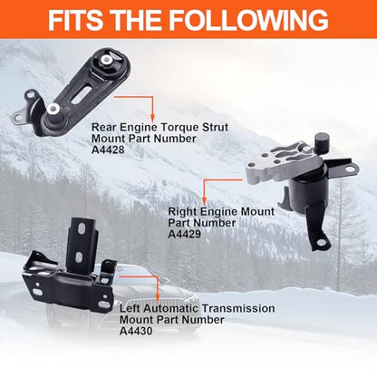 Engine Motor Mount Compatible with Mazda 2 2011-2016 L4 1.5L, Replacement for A4430 A4429 A4428 - size: Mazda 2 11-16 1.5L