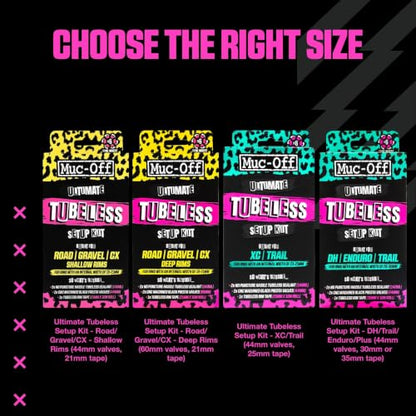 Muc-Off Ultimate Tubeless Setup Kit, DH/Plus, 35mm Tape, 44mm Valve - style: Dh Wide