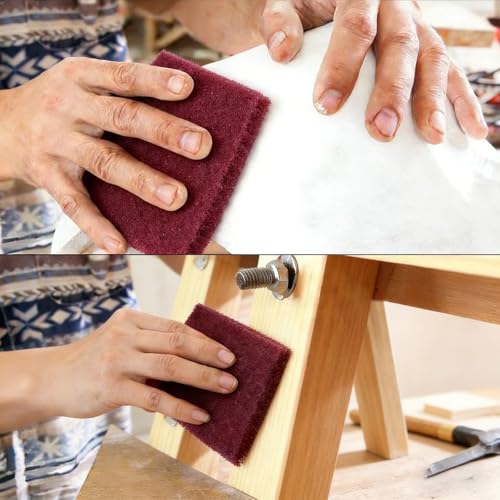 10 Pack Premium Scuff Pads (7447&7448), Maroon General Purpose Scuff Pads Ultra Fine Pads, Scouring Sanding Paint Primer Prep Adhesion Scratch for Surface Preparation/Autobody 6"x9"