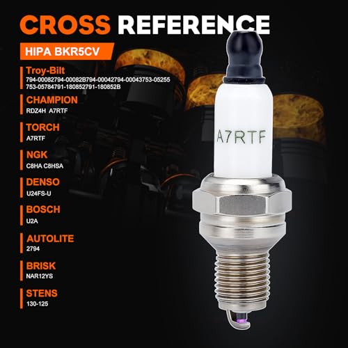 Hipa 794-00082 Spark Plug for Champion RDZ4H MTD Troy Bilt 753-05255 794-00043 794-00042 753-05784 791-180852B - size: RDZ4H 2pack