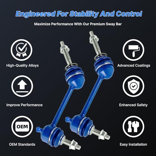 K80140 2Pcs Front Stabilizer Sway Bar End Links Fit for Ford 2003 2004 2005 2006 2007 2008 2009 2010 2011 Crown Victoria/for Lincoln 03-11 Town Car/for Mercury Grand Marquis Marauder 03-11