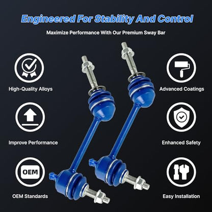 K80140 2Pcs Front Stabilizer Sway Bar End Links Fit for Ford 2003 2004 2005 2006 2007 2008 2009 2010 2011 Crown Victoria/for Lincoln 03-11 Town Car/for Mercury Grand Marquis Marauder 03-11