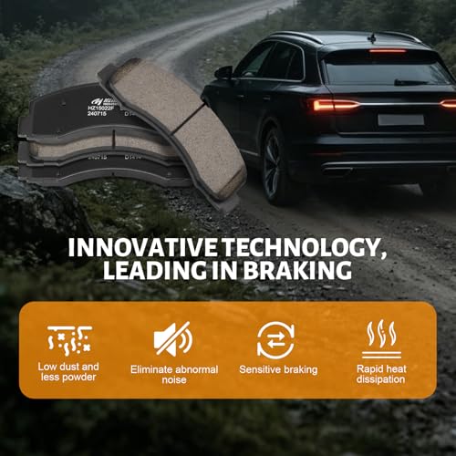 Ceramic Front Brake Pads Set Compatible with 2010-2017 Ford Expedition;Compatible with 2010-2017 Ford F-150;Compatible with 2010-2017 Lincoln Navigator(D1414) - color: HZ1414