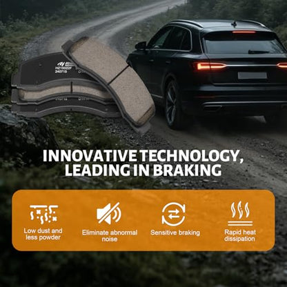 Ceramic Front Brake Pads Set Compatible with 2010-2017 Ford Expedition;Compatible with 2010-2017 Ford F-150;Compatible with 2010-2017 Lincoln Navigator(D1414) - color: HZ1414