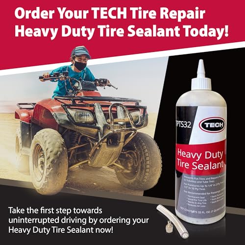 TECH Heavy Duty Tire Sealant for Tubeless Puncture Repair, up to 1/2 Inch