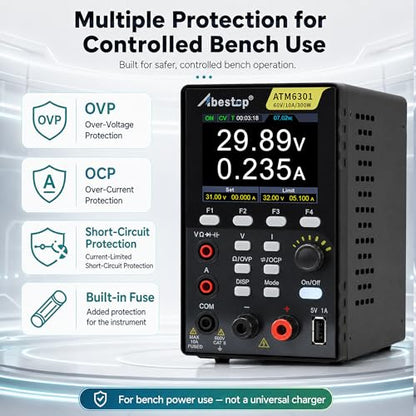 DC Power Supply Multimeter, 60V 10A 300W Switching Power Supply 110V Input - size: ATM6301/60V/10V/300W