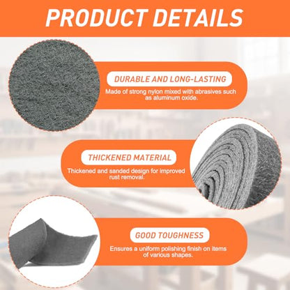 General Purpose Scuff Pads - Cuttable, 6m x 100mm, P400 Grit, Wet/Dry Reusable Sanding Sheets for Paint Prep, Auto Body, Woodworking & DIY - color: BJBGray