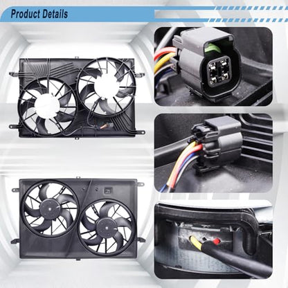 Radiator Cooling Fan Compatible with 2008-2017 Enclave, 23434158 - size: 2008-2017 Buick Enclave