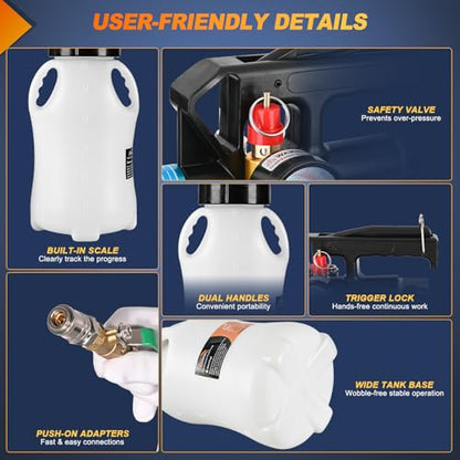 GOOACC Transmission Fluid Pump Kit 6L Automotive Pneumatic Oil Fluid Extractor ATF Refill Dispenser Transfer Pump with 15 ATF Filler Adapters 1.6 Gal 2 Ways Vacuum Fluid Evacuator Oil Change Tool Set - size: 6L