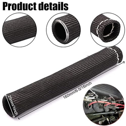 Spark Plug Wire Boots Thermal Protection Insulator Sleeve, 1200 Degree Heat shield Cover Wrap 6 inch for Car Truck 8PCS(black) - color: black