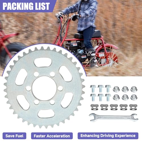 Upgraded 40 Tooth Rear Sprocket 35 Chain 37mm Bore for CT100U DB30 - color: Silver