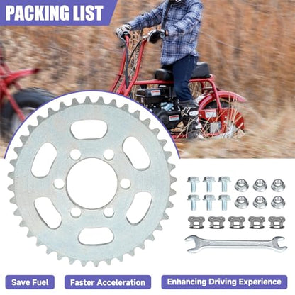 Upgraded 40 Tooth Rear Sprocket 35 Chain 37mm Bore for CT100U DB30 - color: Silver