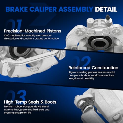 Rear Brake Caliper Assembly for Cadillac DeVille 2000-2002 4.6L - size: Rear [18-B4726 & 18-B4727]