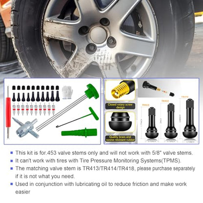 Richcat 51025 Quick Tire Valve Change Tool for Cars,Tire Valve Stem Core Quickly Replacement Tool Kit,Perfect Tool for Replacing Leaky Valves in Cars,ATVs,Trucks, etc.with TR413/TR414/TR418 - size: Set B