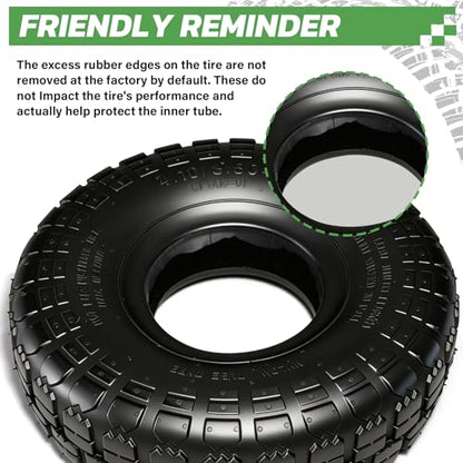2 Sets 4.10/3.50-4 Tire and Inner Tube Set Replacement Parts for Garden Utility Wagon Cart Hand Truck Lawn Mower Snowblower Generator Go Kart Dolly Trailers High Pressure Washer