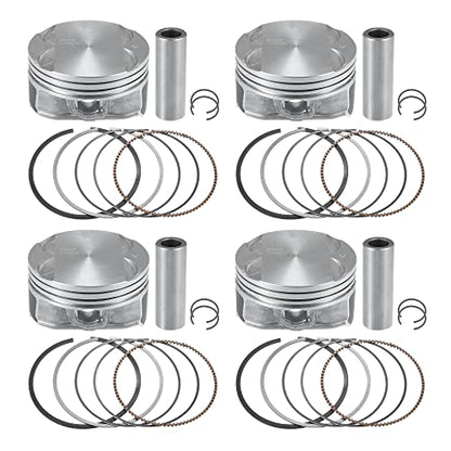 12578324 / Front/Engine Piston and Pin Assembly for Buick LaCrosse 2.4L 2010-2016 for Chevy Captiva 2012-2015 / Piston Rings Kit/Metal / 1 Set/Titanium Tone
