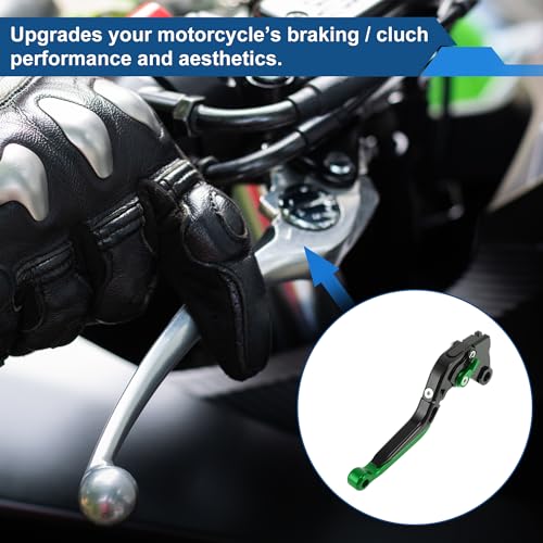 Short/Long Brake Clutch Levers for Kawasaki Ninja ZX6R 00-04 Black - color: Black Handle Green End